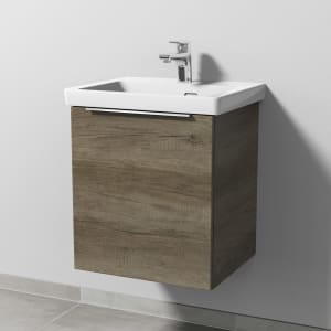 Sanipa 3way Keramikwaschtisch Subway 3.0 mit Waschtischunterschrank 50 x 40 cm, Türanschlag links