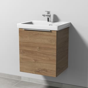 Sanipa 3way Keramikwaschtisch Subway 3.0 mit Waschtischunterschrank 50 x 40 cm, Türanschlag links