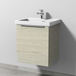 Sanipa 3way Keramikwaschtisch Subway 3.0 mit Waschtischunterschrank 50 x 40 cm, Türanschlag links