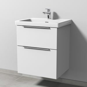 Sanipa 3way Keramikwaschtisch Subway 3.0 mit Waschtischunterschrank 55 x 44 cm, mit 2 Auszügen