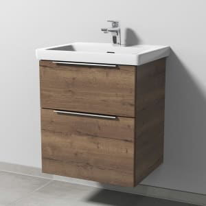 Sanipa 3way Keramikwaschtisch Subway 3.0 mit Waschtischunterschrank 55 x 44 cm, mit 2 Auszügen