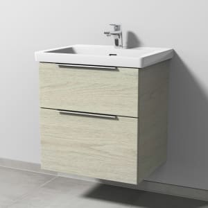 Sanipa 3way Keramikwaschtisch Subway 3.0 mit Waschtischunterschrank 60 x 47 cm, mit 2 Auszügen