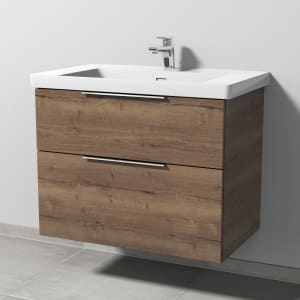 Sanipa 3way Keramikwaschtisch Subway 3.0 mit Waschtischunterschrank 80 x 47 cm, mit 2 Auszügen