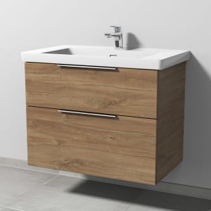 Sanipa 3way Keramikwaschtisch Subway 3.0 mit Waschtischunterschrank 80 x 47 cm, mit 2 Auszügen