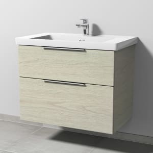 Sanipa 3way Keramikwaschtisch Subway 3.0 mit Waschtischunterschrank 80 x 47 cm, mit 2 Auszügen