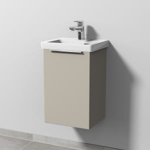 Sanipa 3way Keramikwaschtisch Subway 3.0 mit Waschtischunterschrank 37 x 30,5 cm, Türanschlag links