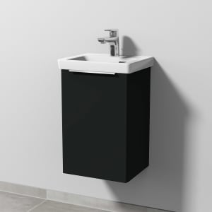 Sanipa 3way Keramikwaschtisch Subway 3.0 mit Waschtischunterschrank 37 x 30,5 cm, Türanschlag links