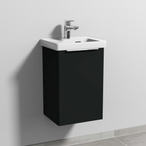 Sanipa 3way Keramikwaschtisch Subway 3.0 mit Waschtischunterschrank 37 x 30,5 cm, Türanschlag rechts