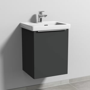 Sanipa 3way Keramikwaschtisch Subway 3.0 mit Waschtischunterschrank 45 x 37 cm, Türanschlag rechts