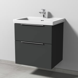 Sanipa 3way Keramikwaschtisch Subway 3.0 mit Waschtischunterschrank 60 x 47 cm, mit 2 Auszügen