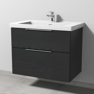 Sanipa 3way Keramikwaschtisch Subway 3.0 mit Waschtischunterschrank 80 x 47 cm, mit 2 Auszügen