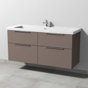 Sanipa 3way Keramikwaschtisch Subway 3.0 mit Waschtischunterschrank 130 x 47 cm, mit 4 Auszügen