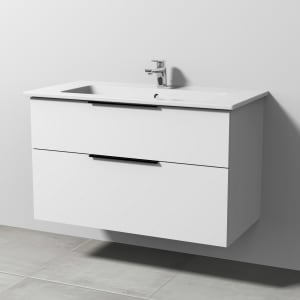 Sanipa 3way Kombination mit Keramikwaschtisch Venticello 100 cm, 2 Auszüge mit Aufsatz-Griff