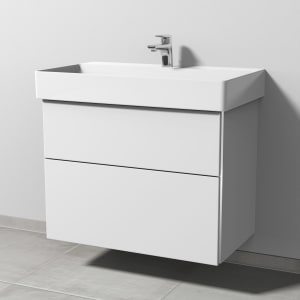 Sanipa 3way Waschtischunterbau für Keramik-Waschtisch Dura Square 80 cm, 2 Auszüge mit Griffleisten