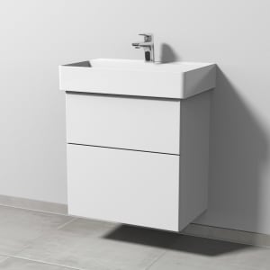 Sanipa 3way Waschtischunterbau für Keramik-Waschtisch Dura Square 60 cm, 2 Auszüge mit Push to open, geringere Tiefe