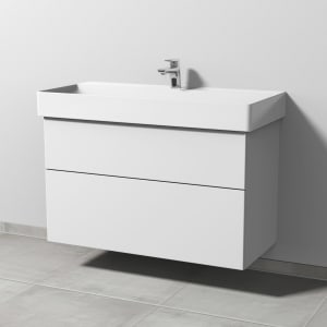 Sanipa 3way Waschtischunterbau für Keramik-Waschtisch Dura Square 100 cm, 2 Auszüge mit Push to open