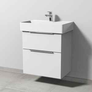 Sanipa 3way Waschtischunterbau für Keramik-Waschtisch Dura Square 60 cm, 2 Auszüge mit Aufsatzgriff, geringere Tiefe
