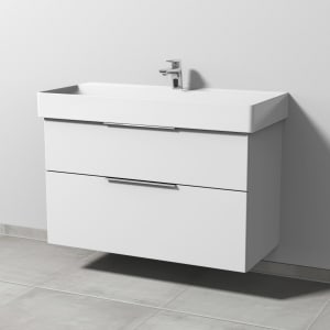 Sanipa 3way Waschtischunterbau für Keramik-Waschtisch Dura Square 100 cm, 2 Auszüge mit Aufsatzgriff