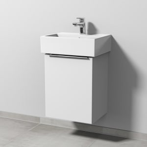 Sanipa 3way Waschtischunterbau für Keramik-Waschtisch Vero Air 45 cm, 1 Tür, Anschlag links, mit Aufsatzgriff