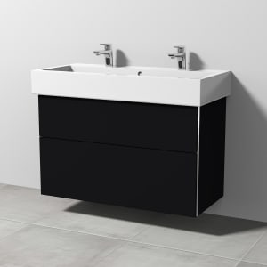 Sanipa 3way Waschtischunterbau für Keramik-Waschtisch Vero 100 cm, 2 Auszüge mit Aufsatzgriff
