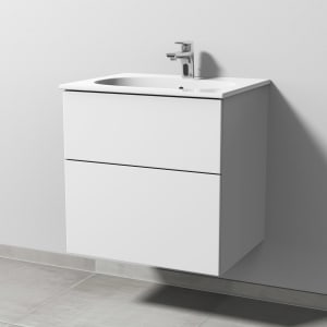 Sanipa 3way Waschtischunterbau für Keramik-Waschtisch Acanto Slim 60 cm, 2 Auszüge mit Push to open
