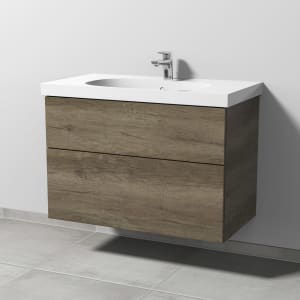 Sanipa 3way Waschtischunterbau für Keramik-Waschtisch Acanto 90 cm, 2 Auszüge mit Push to open