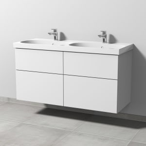 Sanipa 3way Waschtischunterbau für Keramik-Doppelwaschtisch Acanto 120 cm, 4 Auszüge mit Push to open