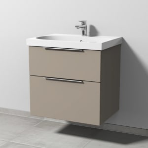 Sanipa 3way Waschtischunterbau für Keramik-Waschtisch Acanto 65 cm, 2 Auszüge mit Aufsatzgriff