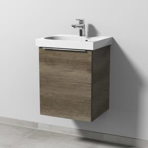 Sanipa 3way Waschtischunterbau für Keramik-Waschtisch Acanto 45 cm, 1 Tür , Anschlag links, mit Aufsatzgriff