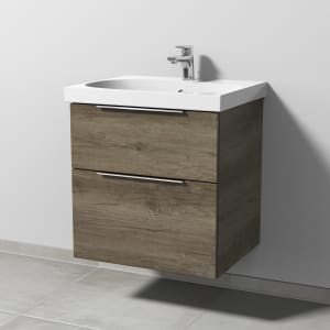 Sanipa 3way Waschtischunterbau für Keramik-Waschtisch Acanto 60 cm, 2 Auszüge mit Aufsatzgriff