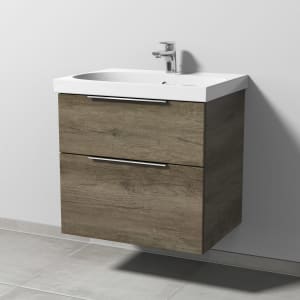 Sanipa 3way Waschtischunterbau für Keramik-Waschtisch Acanto 65 cm, 2 Auszüge mit Aufsatzgriff