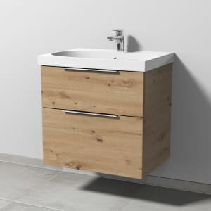 Sanipa 3way Waschtischunterbau für Keramik-Waschtisch Acanto 65 cm, 2 Auszüge mit Aufsatzgriff