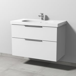 Sanipa 3way Waschtischunterbau für Keramik-Waschtisch Acanto 90 cm, 2 Auszüge mit Aufsatzgriff