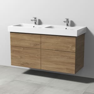 Sanipa 3way Waschtischunterbau für Keramik-Doppelwaschtisch iCon 120 cm, 4 Auszüge mit Push to open