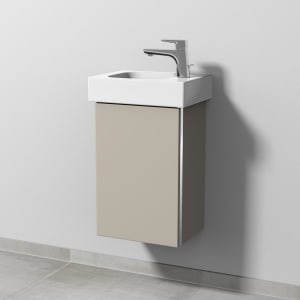 Sanipa 3way Waschtischunterbau für Keramik-Waschtisch iCon 38 cm, 1 Tür, Anschlag rechts, mit Griffleiste