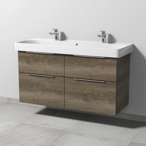 Sanipa 3way Waschtischunterbau für Keramik-Waschtisch Smyle Square 120 cm, 4 Auszüge mit Aufsatzgriff