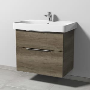 Sanipa 3way Waschtischunterbau für Keramik-Waschtisch Smyle Square 75 cm, 2 Auszüge mit Aufsatzgriff