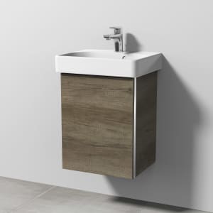 Sanipa 3way Waschtischunterbau für Keramik-Waschtisch Smyle Square 45 cm, 1 Tür, Anschlag links, mit Griffleiste