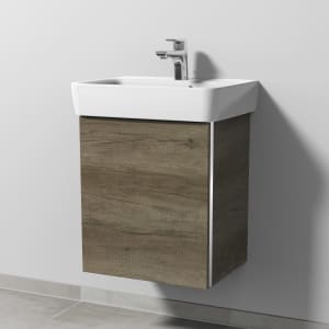 Sanipa 3way Waschtischunterbau für Keramik-Waschtisch Renova Plan 50 cm, 1 Tür, Anschlag links, mit Griffleiste