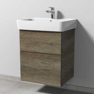 Sanipa 3way Waschtischunterbau für Keramik-Waschtisch Renova Plan 55 cm, 2 Auszüge mit Push to open