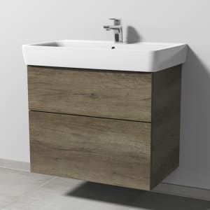 Sanipa 3way Waschtischunterbau für Keramik-Waschtisch Renova Plan 75 cm, 2 Auszüge mit Push to open