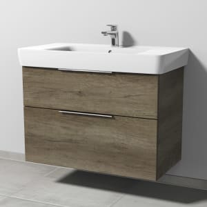 Sanipa 3way Waschtischunterbau für Keramik-Waschtisch Renova Plan 90 cm, 2 Auszüge mit Aufsatzgriff