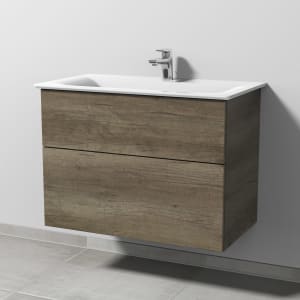 Sanipa 3way Waschtischunterbau für Keramik-Waschtisch Connect Air 84 cm, 2 Auszüge mit Push to open