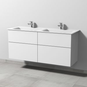Sanipa 3way Waschtischunterbau für Keramik-Doppelwaschtisch Connect Air 134 cm, 4 Auszüge mit Push to open