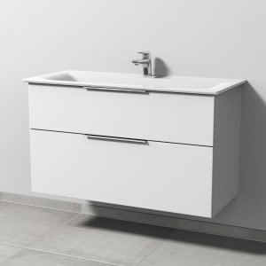 Sanipa 3way Waschtischunterbau für Keramik-Waschtisch Connect Air 104 cm, 2 Auszüge mit Aufsatzgriff