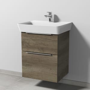 Sanipa 3way Waschtischunterbau für Keramik-Waschtisch Connect Air Cube 55 cm, 2 Auszüge mit Aufsatzgriff