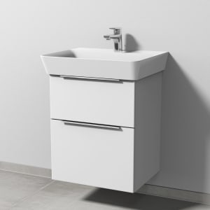 Sanipa 3way Waschtischunterbau für Keramik-Waschtisch Connect Air Cube 55 cm, 2 Auszüge mit Aufsatzgriff