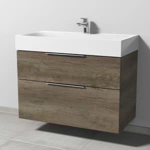 Sanipa 3way Waschtischunterbau für Stahl-Email-Waschtisch Silenio 90 cm, 2 Auszüge mit Aufsatzgriff