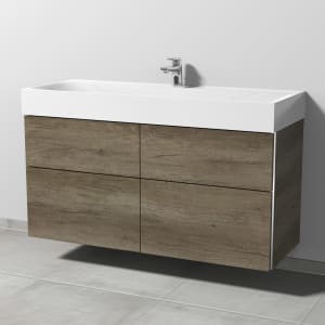 Sanipa 3way Waschtischunterbau für Stahl-Email-Waschtisch Silenio 120 cm, 4 Auszüge mit Griffleisten