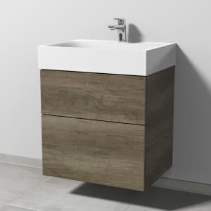 Sanipa 3way Waschtischunterbau für Stahl-Email-Waschtisch Silenio 60 cm, 2 Auszüge mit Push to open